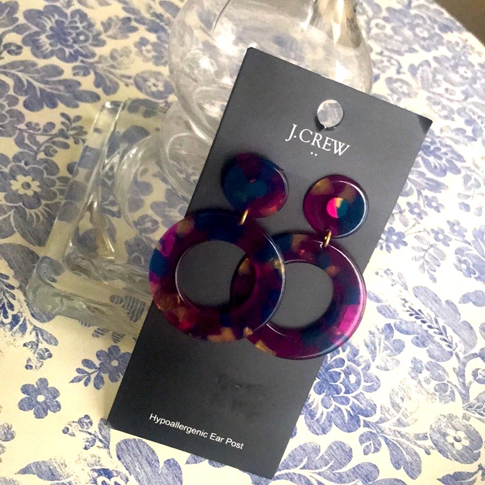 NWT JCrew Multicolor hanging bangel earrings